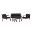 Paola Diivanikomplekt - Must teras / Nature Wicker / Black Cushion