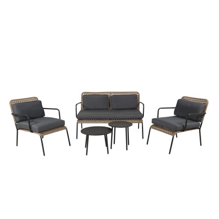 Paola Diivanikomplekt - Must teras / Nature Wicker / Black Cushion