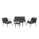 Paola Diivanikomplekt - Must teras / Nature Wicker / Black Cushion
