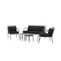 Paola Diivanikomplekt - Must teras / Nature Wicker / Black Cushion