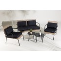 Paola Diivanikomplekt - Must teras / Nature Wicker / Black Cushion