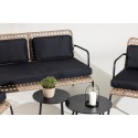 Paola Diivanikomplekt - Must teras / Nature Wicker / Black Cushion