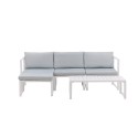 Salvador diivanikomplekt - White Alu / Grey Cushions. 2 nurka + 1 keskosa + 1 otoom