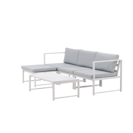 Salvador diivanikomplekt - White Alu / Grey Cushions. 2 nurka + 1 keskosa + 1 otoom