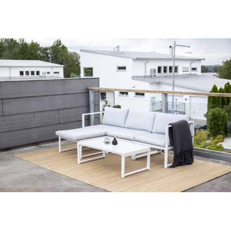 Salvador diivanikomplekt - White Alu / Grey Cushions. 2 nurka + 1 keskosa + 1 otoom