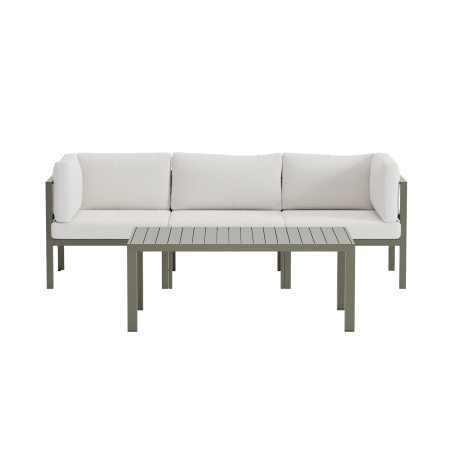 Copacabana diivanikomplekt 2 + 1 lauaga - pruun / valge Bouclé