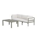 Copacabana diivanikomplekt 2 + 1 lauaga - pruun / valge Bouclé
