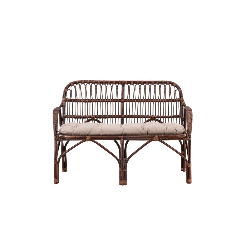 Nella Sofa Rattan – tume pähkel / beež