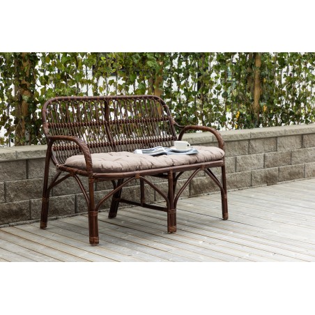 Nella Sofa Rattan – tume pähkel / beež