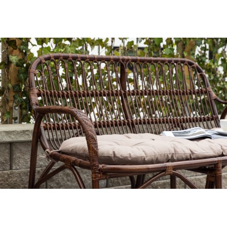 Nella Sofa Rattan – tume pähkel / beež