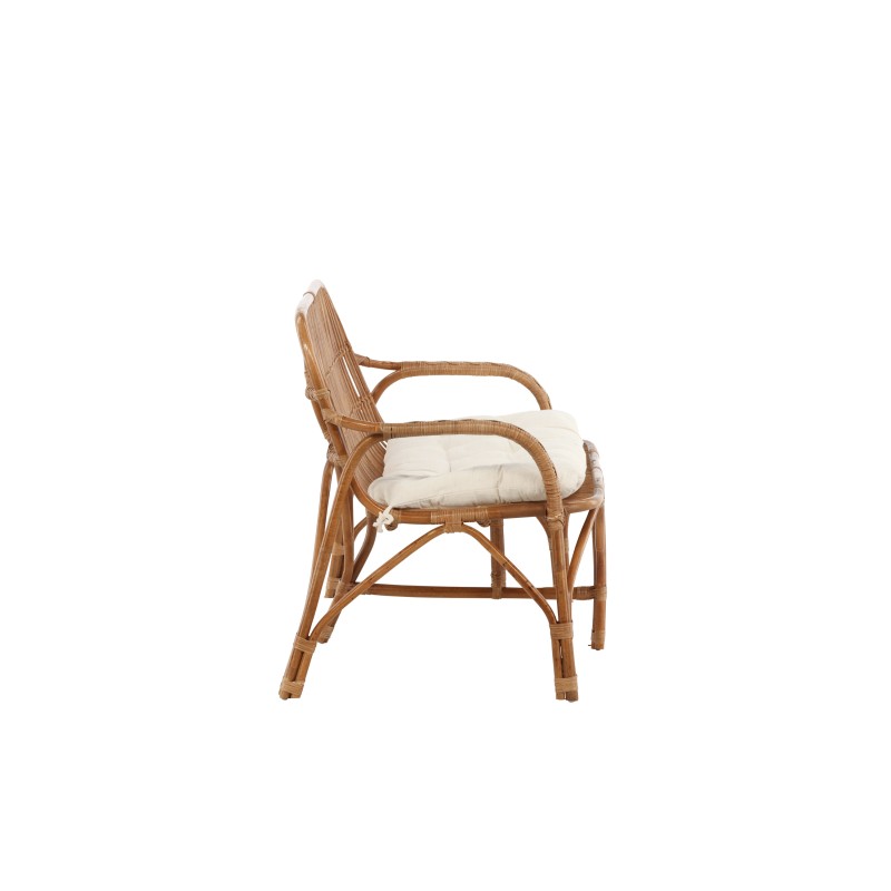 Nella Sofa Rattan Nature - inc Offwhite Cushion
