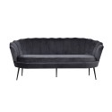 Calais 3-kohaline diivan - Tumehall Velvet - Mustad jalad