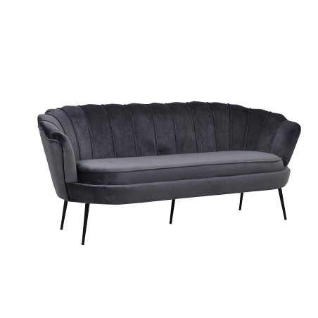 Calais 3-kohaline diivan - Tumehall Velvet - Mustad jalad