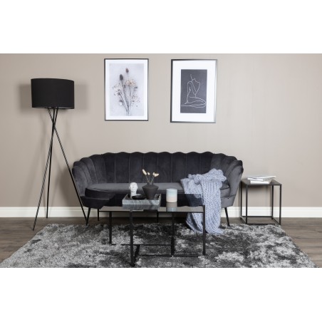 Calais 3-kohaline diivan - Tumehall Velvet - Mustad jalad