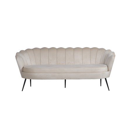 Calais 3-kohaline diivan - Beige Velvet - Mustad jalad