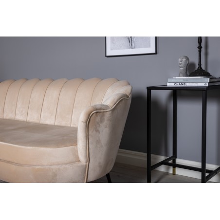 Calais 3-kohaline diivan - Beige Velvet - Mustad jalad