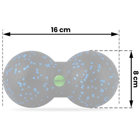 Topelt massaaži- ja fitnesspall must ja sinine | FreshDesign.ee