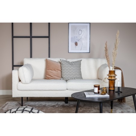 Boom 3-kohaline diivan - Teddy Fabric White
