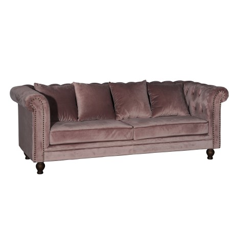 Velvet 3-kohaline diivan - Dusty Pink