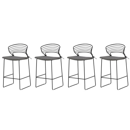 Milano Barchair 4-pakk Steel - must / hall