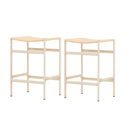 Polly Baaritool 2-pakendis - Whitewash / Beige Nature köis