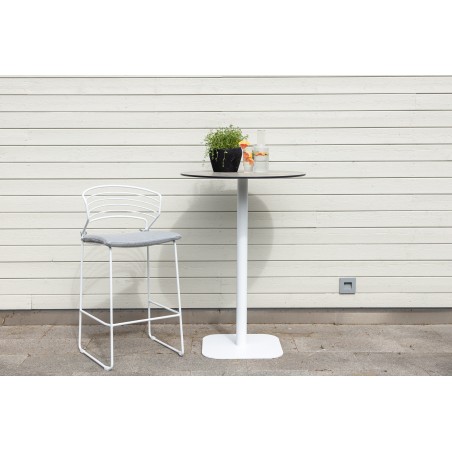 Milano Bartable Steel - valge / ümmargune ø70