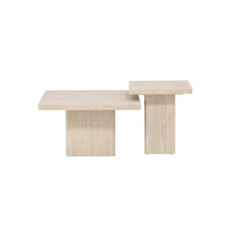 Qvart diivanilaud 80x80x46 cm + 50x50x56 cm - Travertinelook