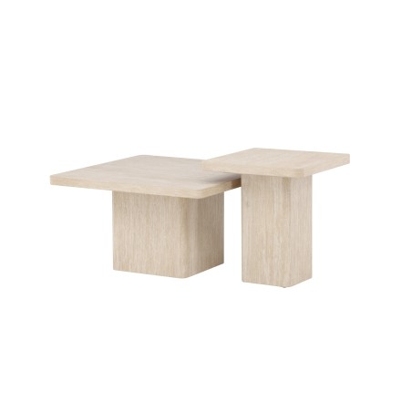 Qvart diivanilaud 80x80x46 cm + 50x50x56 cm - Travertinelook