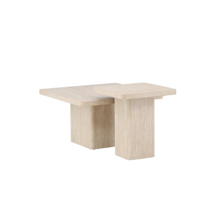 Qvart diivanilaud 80x80x46 cm + 50x50x56 cm - Travertinelook