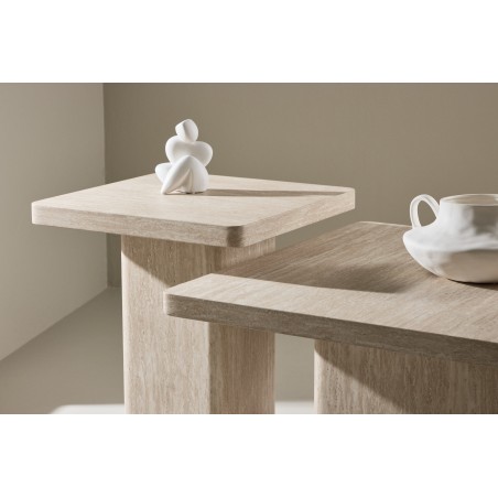 Qvart diivanilaud 80x80x46 cm + 50x50x56 cm - Travertinelook