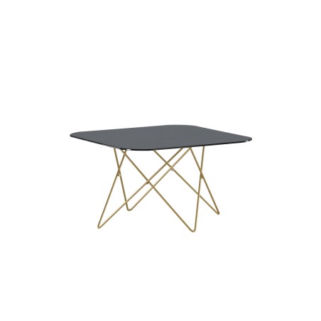 Tristar diivanilaud – harjatud messing / must klaasmarmor