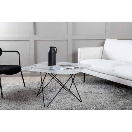 Diivanilaud Tristar – must/valge klaasmarmor