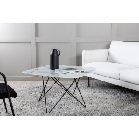 Diivanilaud Tristar – must/valge klaasmarmor