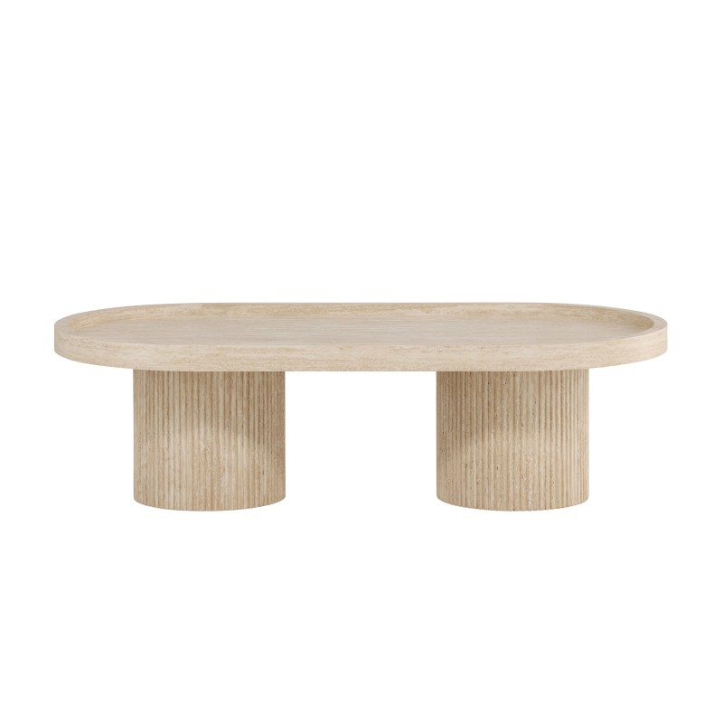 Krille diivanilaud 120x60x35 cm - MDF 3D paberiga / Travertinelook