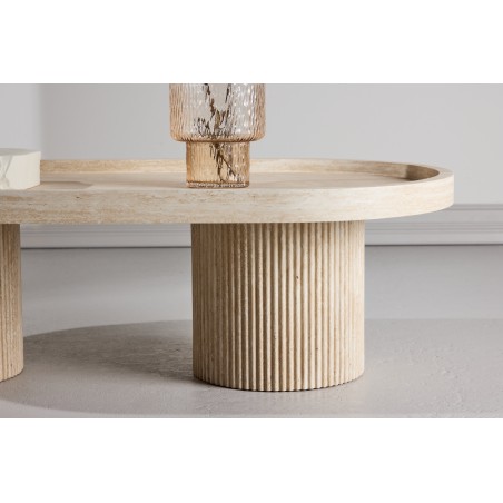 Krille diivanilaud 120x60x35 cm - MDF 3D paberiga / Travertinelook