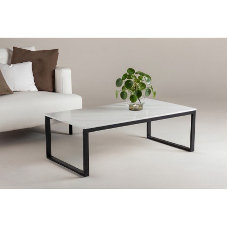 Estelle diivanilaud 120*60*36 - must/valge Marblelook 