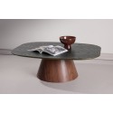 Lanzo diivanilaud 120x92,5x39 cm - MDF 3D paberiga / Mocca jalg / roheline top