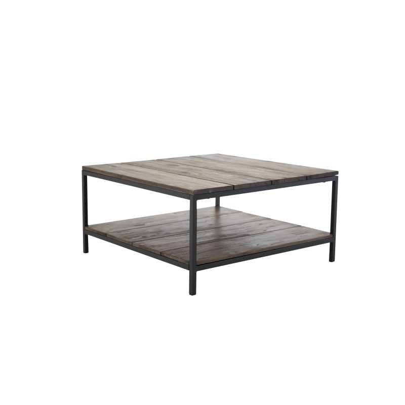 Padang Soffbord – Svart / Mörk Teak – 80*80*H40