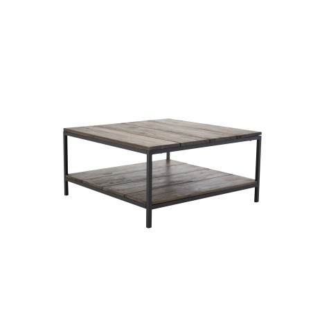 Padang Soffbord – Svart / Mörk Teak – 80*80*H40