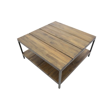 Padang Soffbord – Svart / Mörk Teak – 80*80*H40