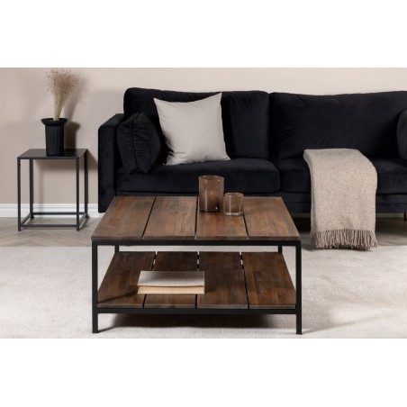 Padang Soffbord – Svart / Mörk Teak – 80*80*H40