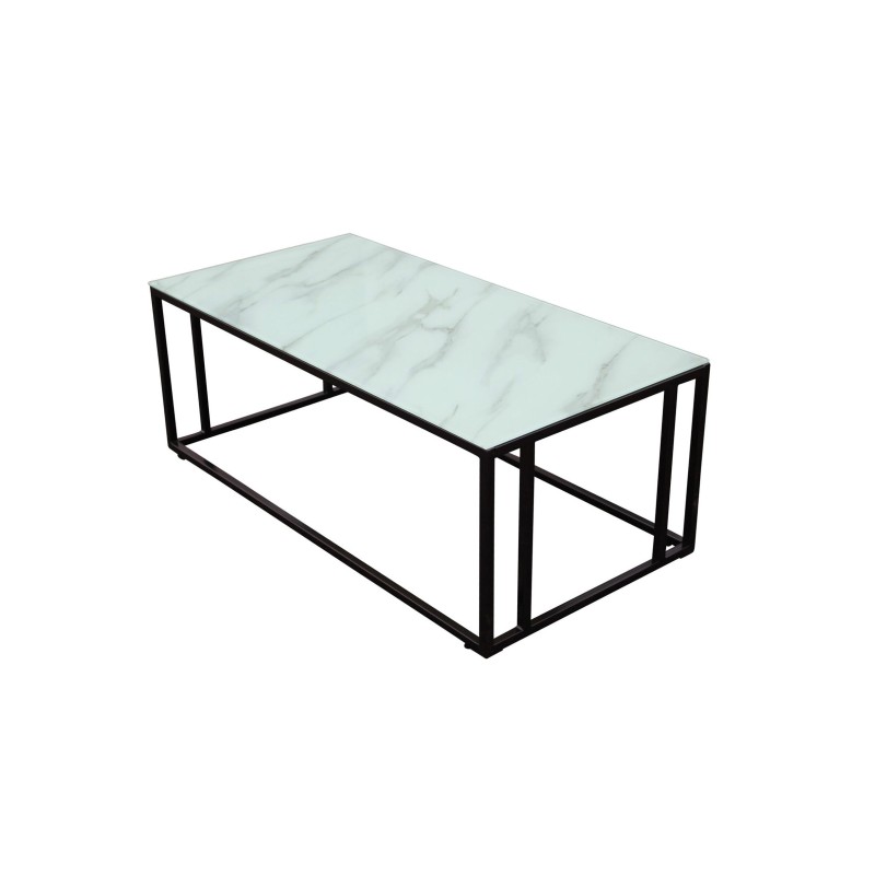 Rock 2.0 Soffbord – Svart / Glasmarmor 120*60*H45