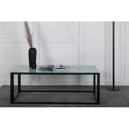 Rock 2.0 Soffbord – Svart / Glasmarmor 120*60*H45