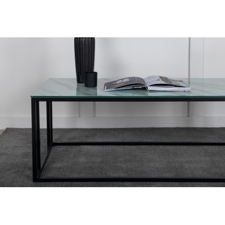 Rock 2.0 Soffbord – Svart / Glasmarmor 120*60*H45