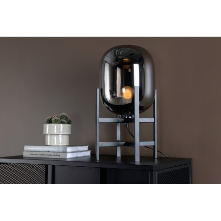 Altair laualamp metallist must, klaasist merevaigukollane D260H450