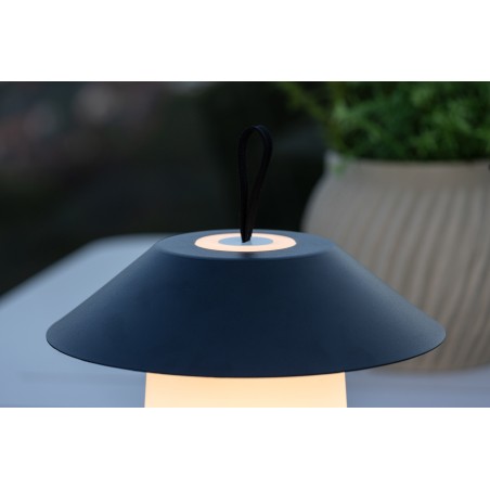 Rubu laualamp ø24*26cm - must/valge /