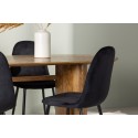 Isolde söögilaud 140*75 - loodus / loodus MDF + söögitool Polar - mustad jalad / must samet 