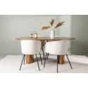 Isolde söögilaud 140*75 - loodus / loodus MDF + Berit tool - must / beež samet 