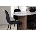 Grönvik söögilaud 180*75 - Mocca / valkjas Concretelook MDF + söögitool Polar - mustad jalad / must samet 