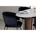 Grönvik söögilaud 180*75 - Mocca / valkjas Concretelook MDF +Selma söögitool - must / must samet 